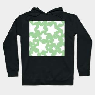 White star print on light green Hoodie